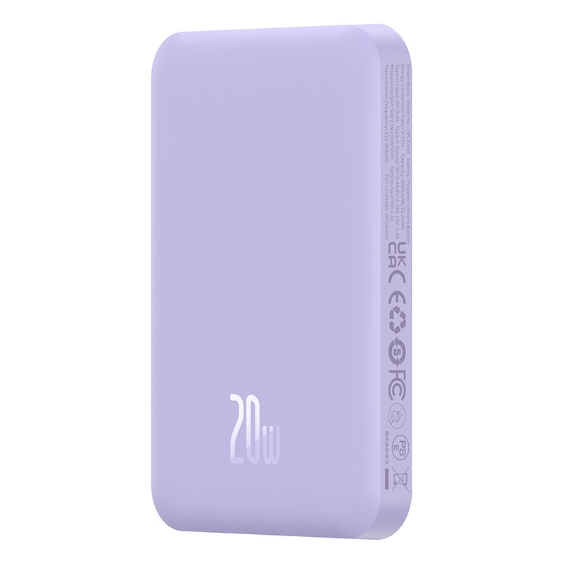 Baseus Magsafe Mini Kablosuz 5000 mAh 20W PowerBank - Mor