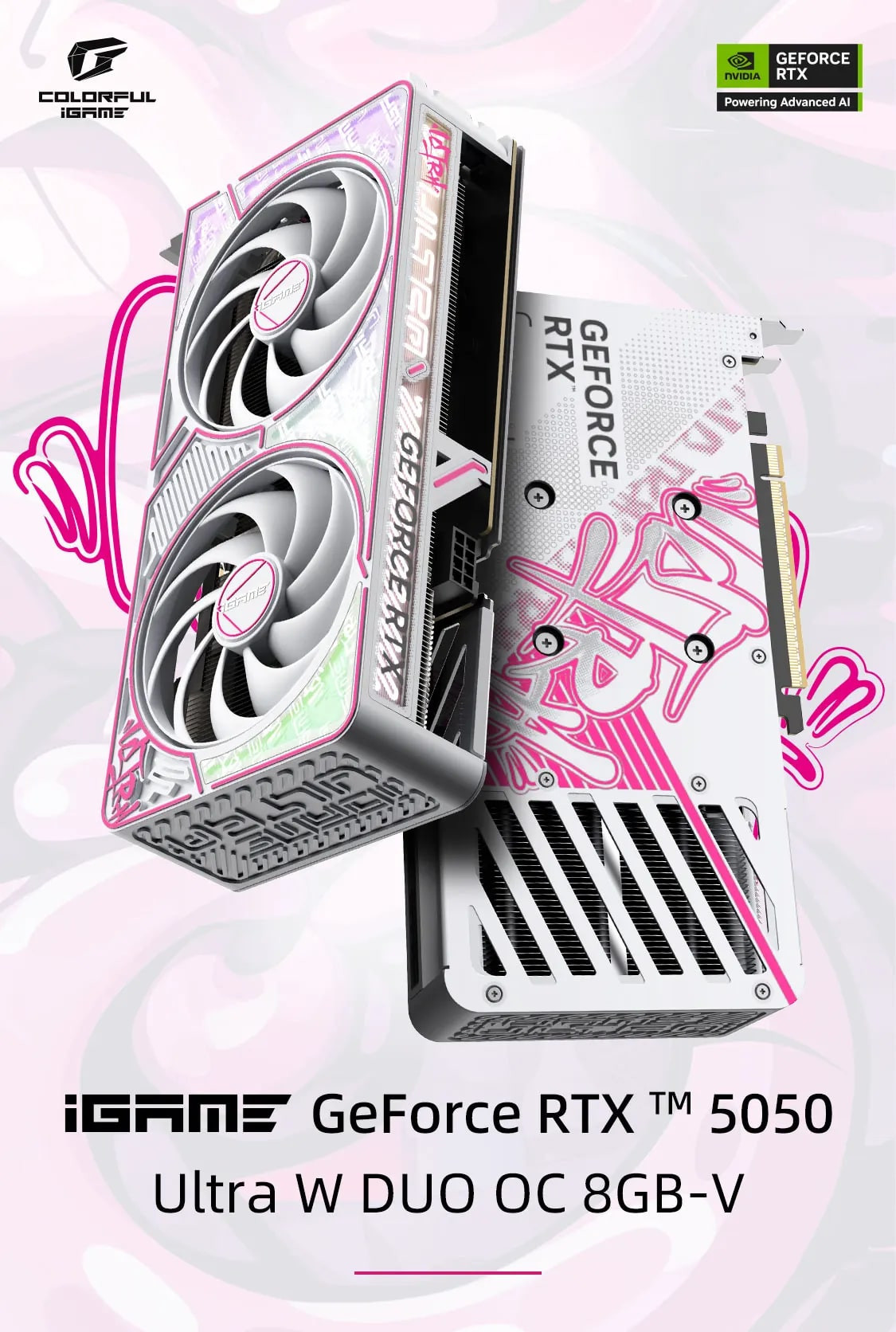 COLORFUL iGame GeForce RTX 5050 Ultra W DUO OC 8GB-V GDDR6 128Bit Beyaz Ekran Kartı