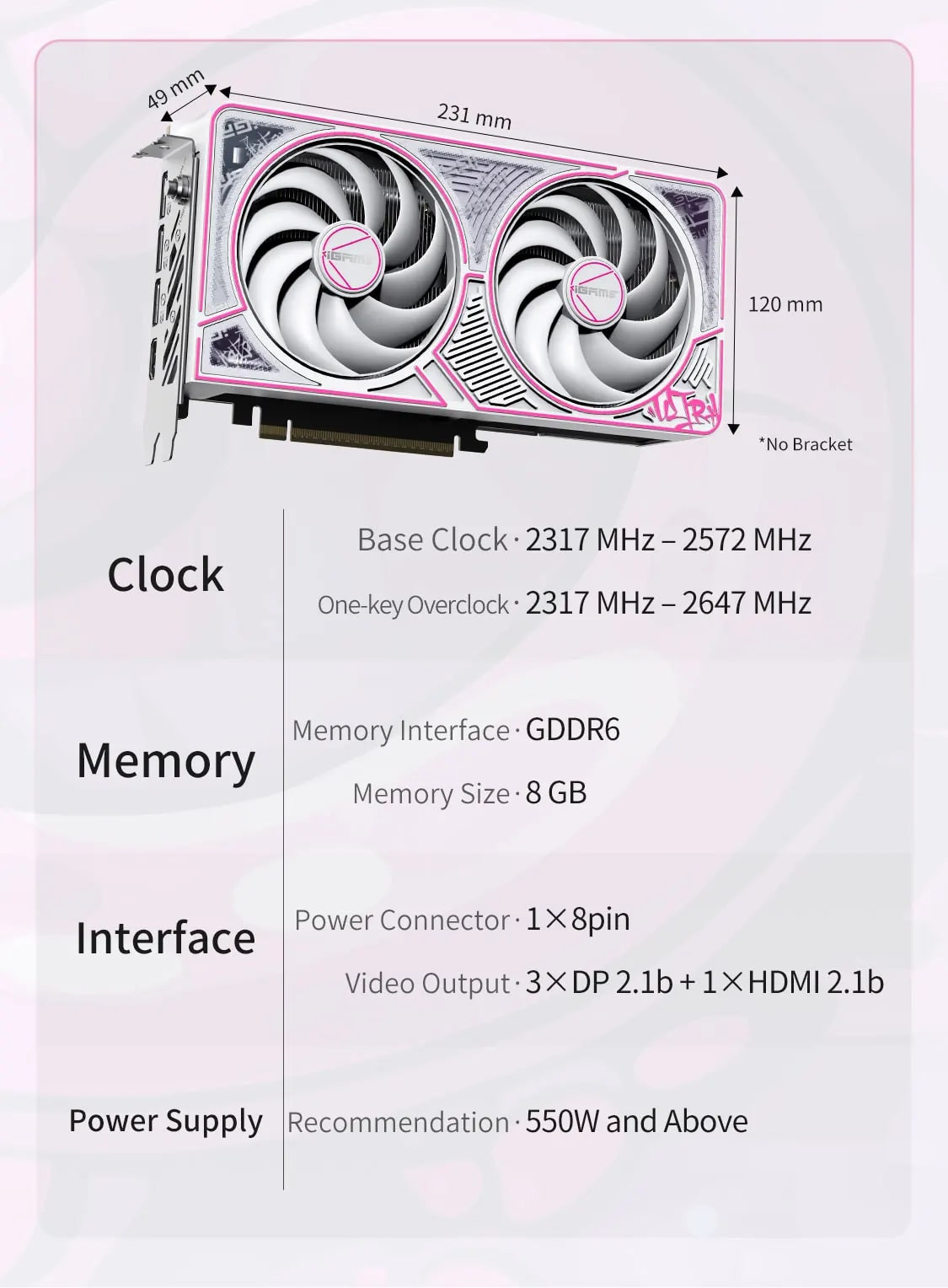 COLORFUL iGame GeForce RTX 5050 Ultra W DUO OC 8GB-V GDDR6 128Bit Beyaz Ekran Kartı