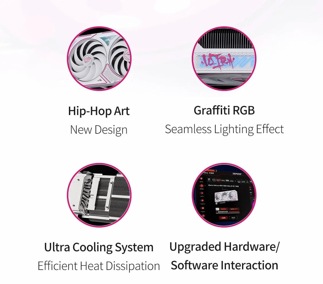 COLORFUL iGame RTX 5080 Vulcan W OC 16GB GDDR7 256Bit Beyaz Ektan Kartı (16GB-V)