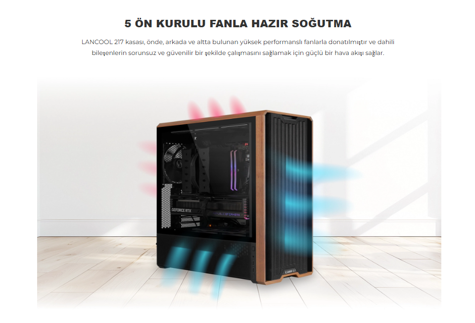 Lian Li Lancool 217 Beyaz E-ATX Mid-Tower Kasa