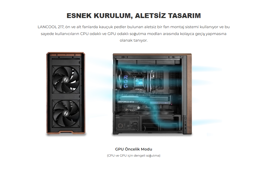 Lian Li Lancool 217 Beyaz E-ATX Mid-Tower Kasa
