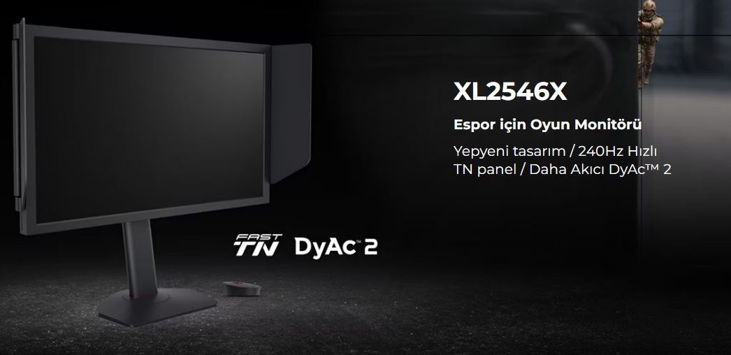 BenQ Zowie XL2546X 24.5″ 240Hz 0.5Ms HDMI DP FreeSync Premium Pivot DyAc™ 2 S-Switch FHD Fast TN E-Spor Gaming Monitör