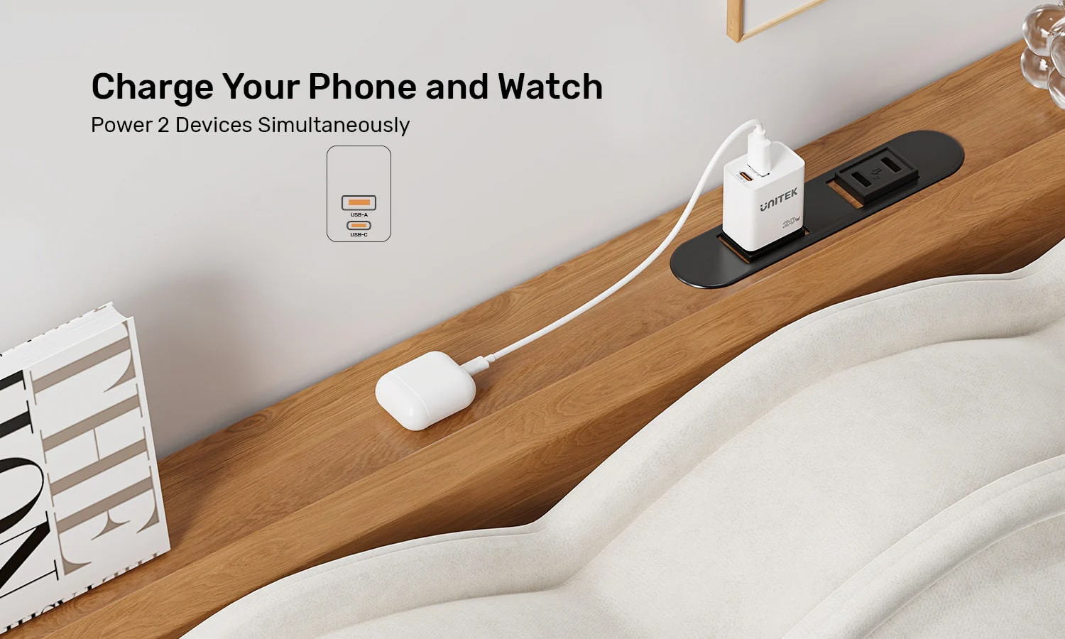Unitek 20W Hızlı Şarj Adaptörü 1*USB-C 1*USB-A