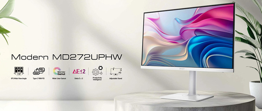 MSI MODERN MD272UPHW 27″ 60Hz 4Ms 4K UHD Adaptive Sync IPS Pivot Monitör