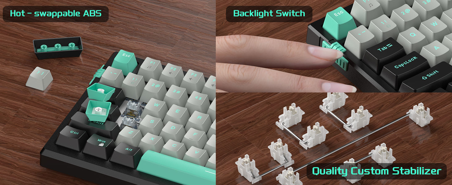 MageGee SKY98 99 Tuş Gasket RGB Hot-Swap Kablolu Siyah-Gri Gaming Klavye