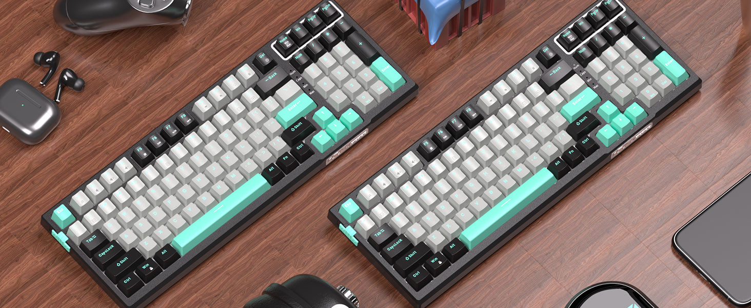 MageGee SKY98 99 Tuş Gasket RGB Hot-Swap Kablolu Siyah-Gri Gaming Klavye