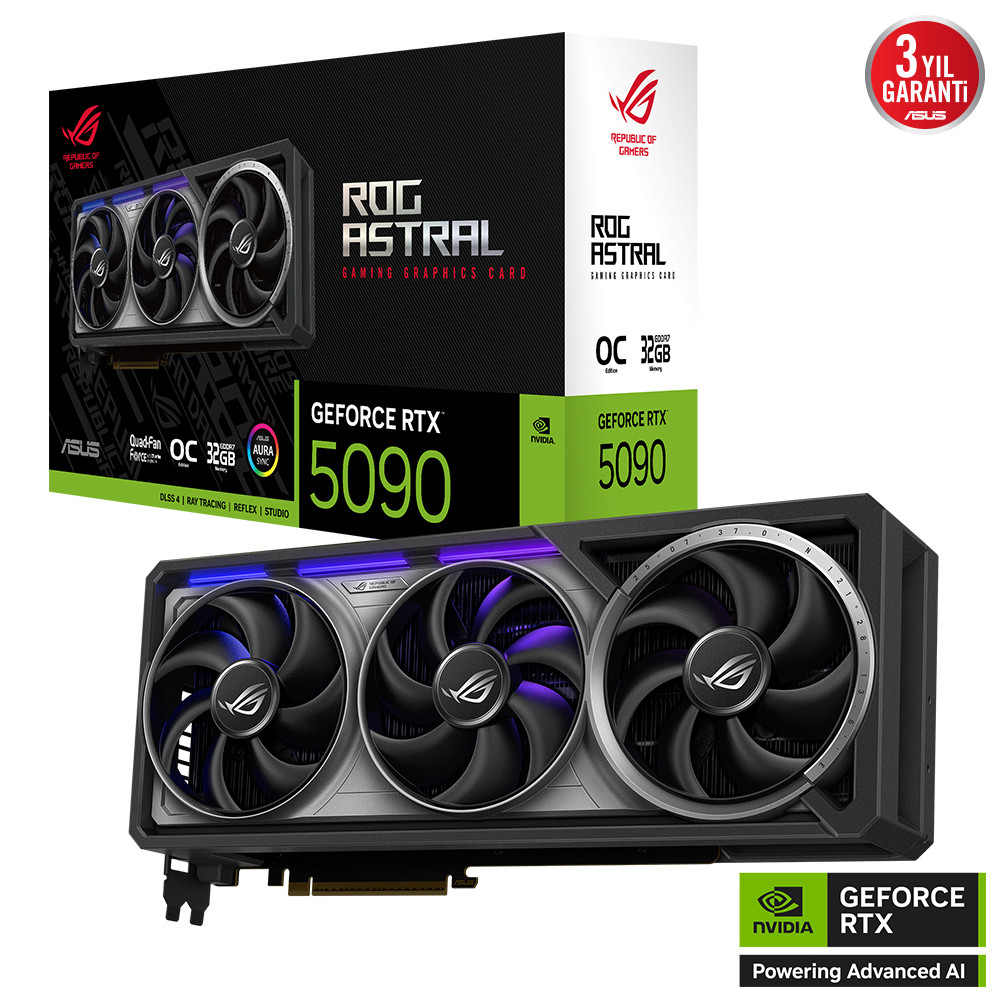ASUS ROG Astral GeForce RTX 5090 32GB OC Edition ROG-ASTRAL-5090-O32G-BTF GDDR7 512Bit Gaming Ekran Kartı