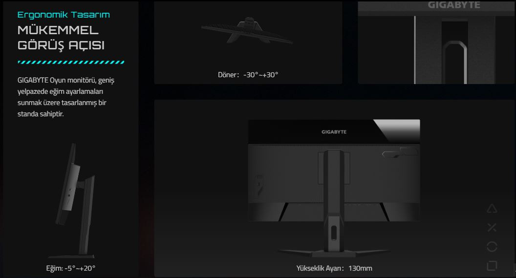 Gigabyte M32UP 31.5″ 160Hz 1Ms HDMI,DisplayPort Adaptive-Sync IPS 4K Gaming Monitör