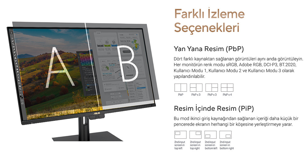 ASUS ProArt Display PA32UCE 31.5″ 60Hz 5Ms 4K UHD Adaptive Sync IPS Pivot Monitör