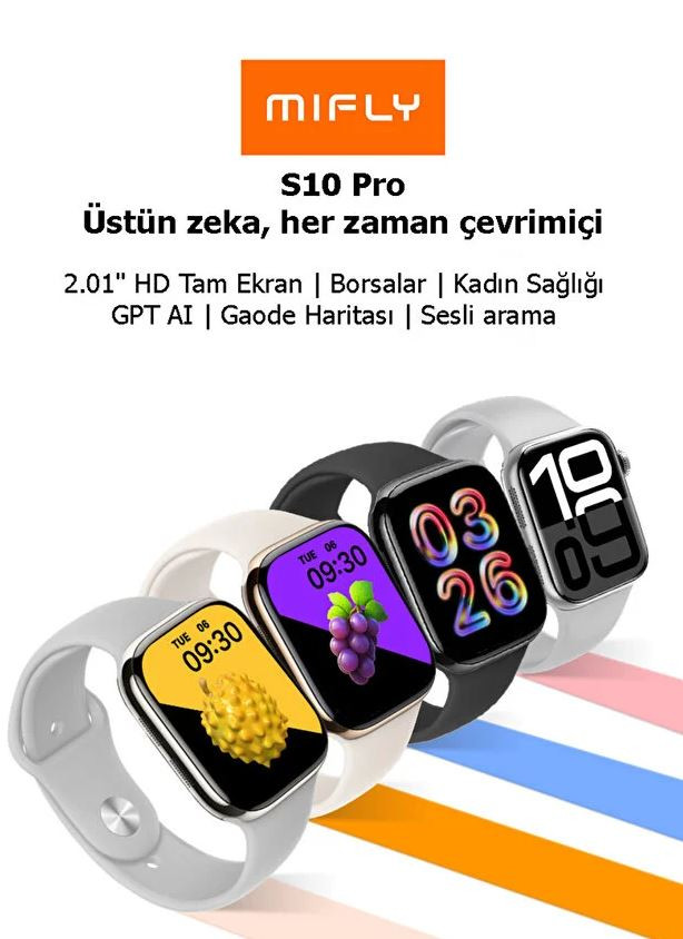 MiFly S10 Pro 46mm Gri Akıllı Saat 