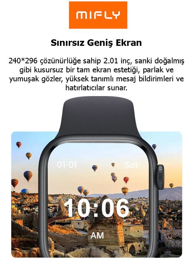 MiFly S10 Pro 46mm Gri Akıllı Saat 