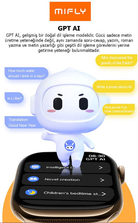 MiFly S10 Pro 46mm Gri Akıllı Saat 