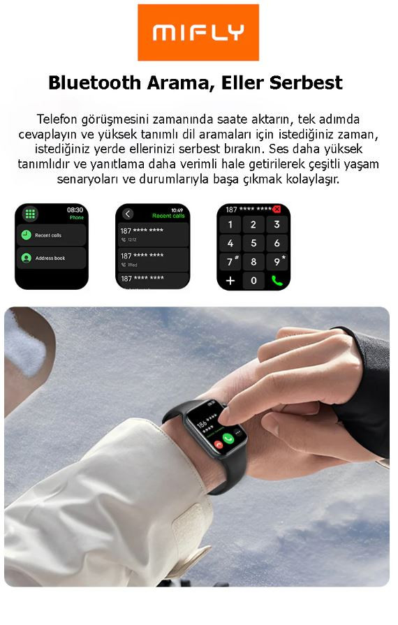 MiFly S10 Pro 46mm Gri Akıllı Saat 