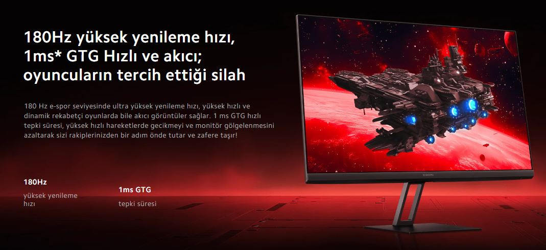 Xiaomi G24i EU 23.8″ 180Hz 1ms Full HD Fast IPS Gaming (Oyuncu) Monitör