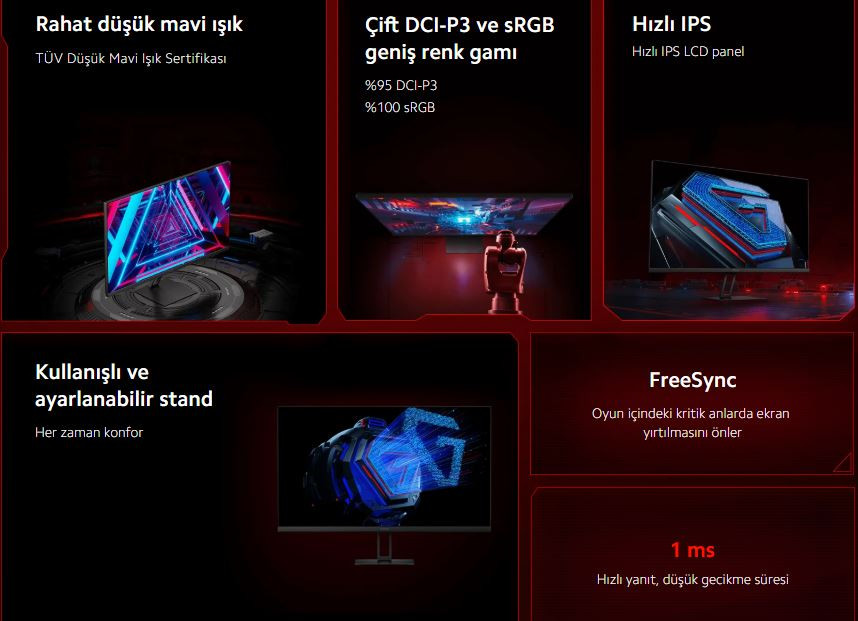 Xiaomi G27Qi P27QCA-RGGL 27″ 165Hz 1ms 2K QHD IPS Gaming (Oyuncu) Monitör