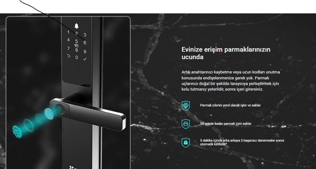 EZVIZ CS-DL05 Parmak İzi Okuyuculu Akıllı Kilit