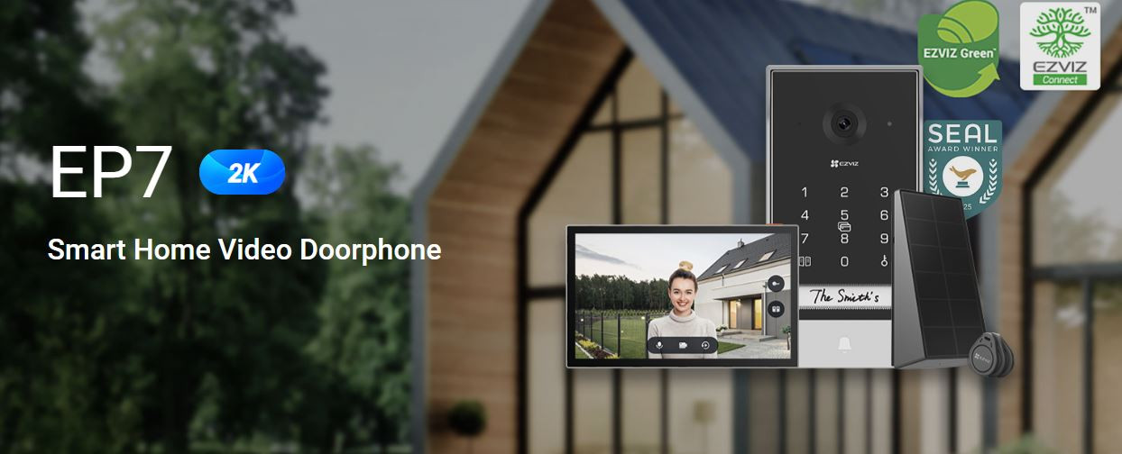 EZVIZ  CS-EP7 Güneş Panelli (3MP)  2K Görüntülü Akıllı Kapı Zili Takımı