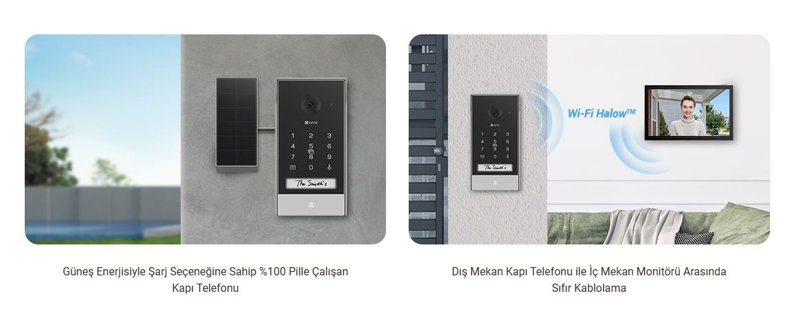 EZVIZ  CS-EP7 Güneş Panelli (3MP)  2K Görüntülü Akıllı Kapı Zili Takımı