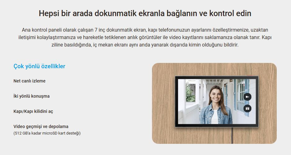 EZVIZ  CS-EP7 Güneş Panelli (3MP)  2K Görüntülü Akıllı Kapı Zili Takımı