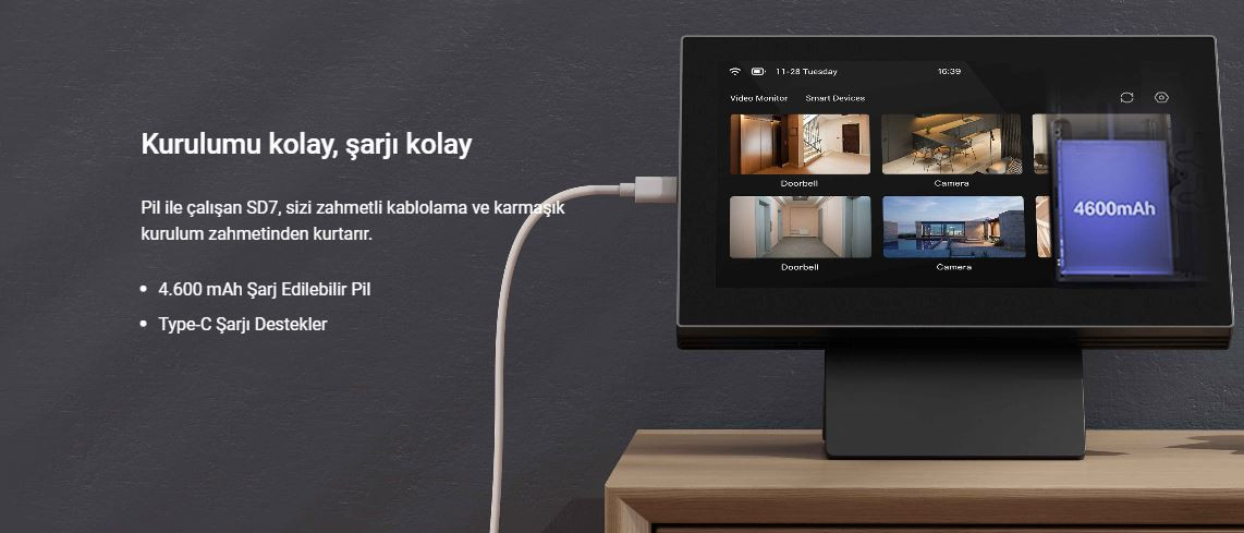 EZVIZ CS-SD7 İnterkom Sistemi 6.97″ IPS  Akıllı Ekran
