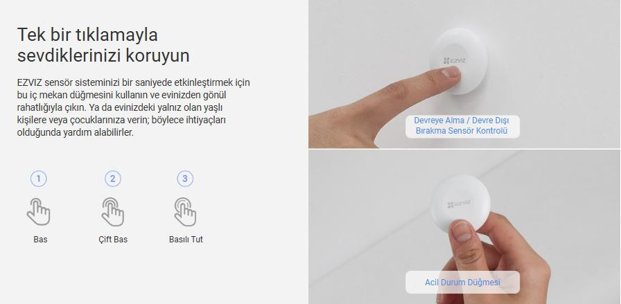 EZVIZ CS-T3C Akıllı Alarm Acil Durum Butonu 