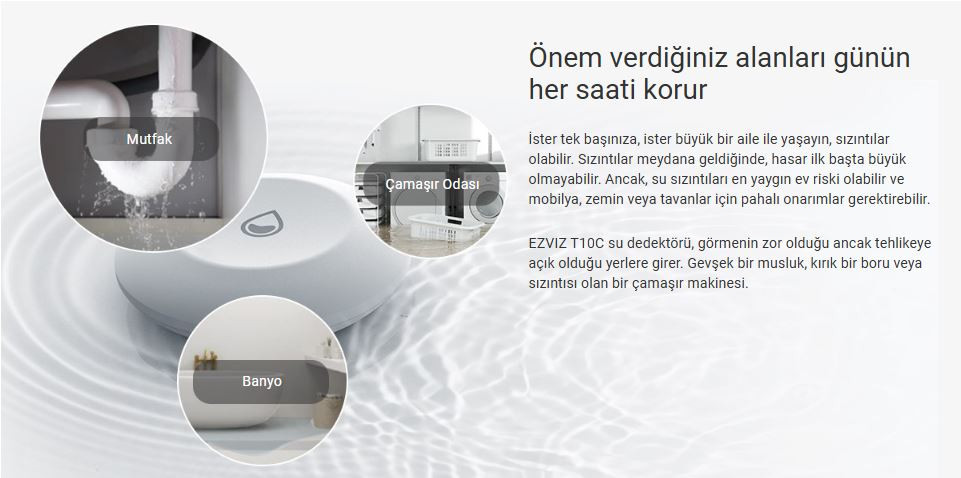 EZVIZ CS-T10C Akıllı Su Sızıntı Sensörü