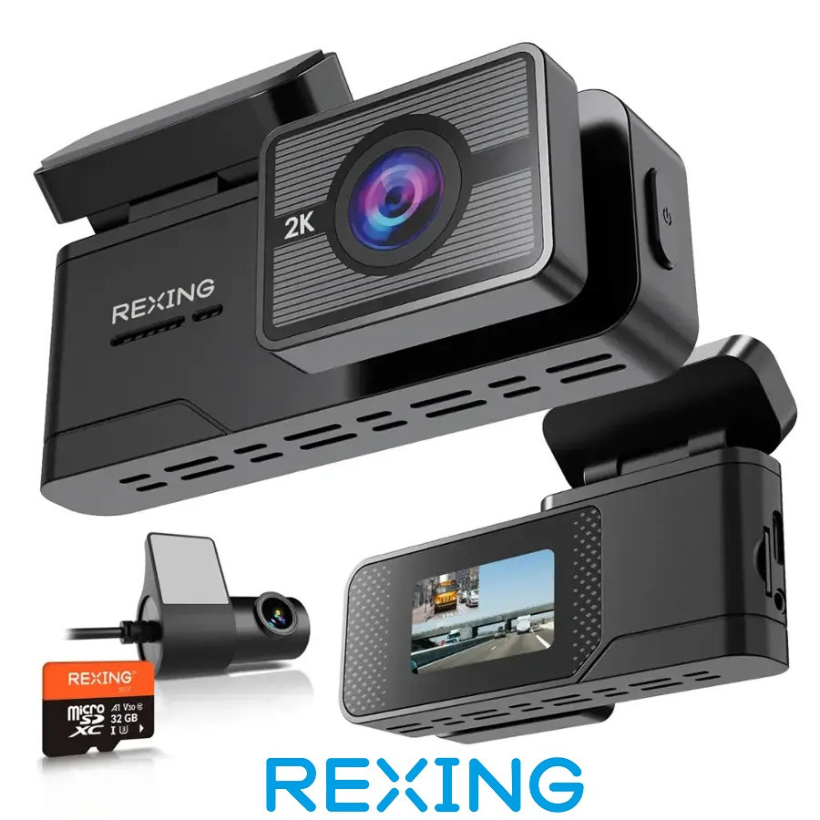 Rexing C2 2K+1080P Wifi Araç Kamerası + 32GB Sd Kart