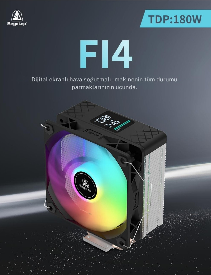 SEGOTEP FI4 120mm RGB LGA1700 / AM5 Uyumlu Hava Soğutucu