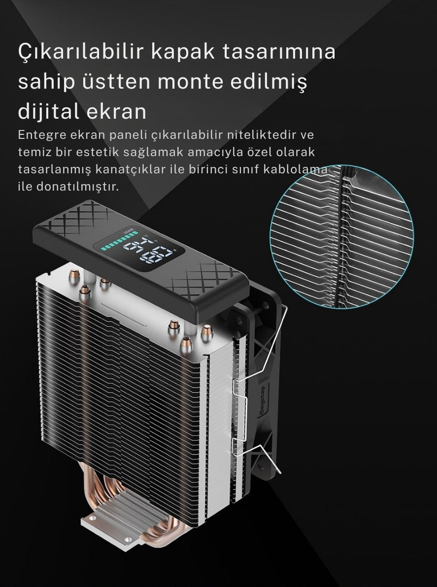 SEGOTEP FI4 120mm RGB LGA1700 / AM5 Uyumlu Hava Soğutucu
