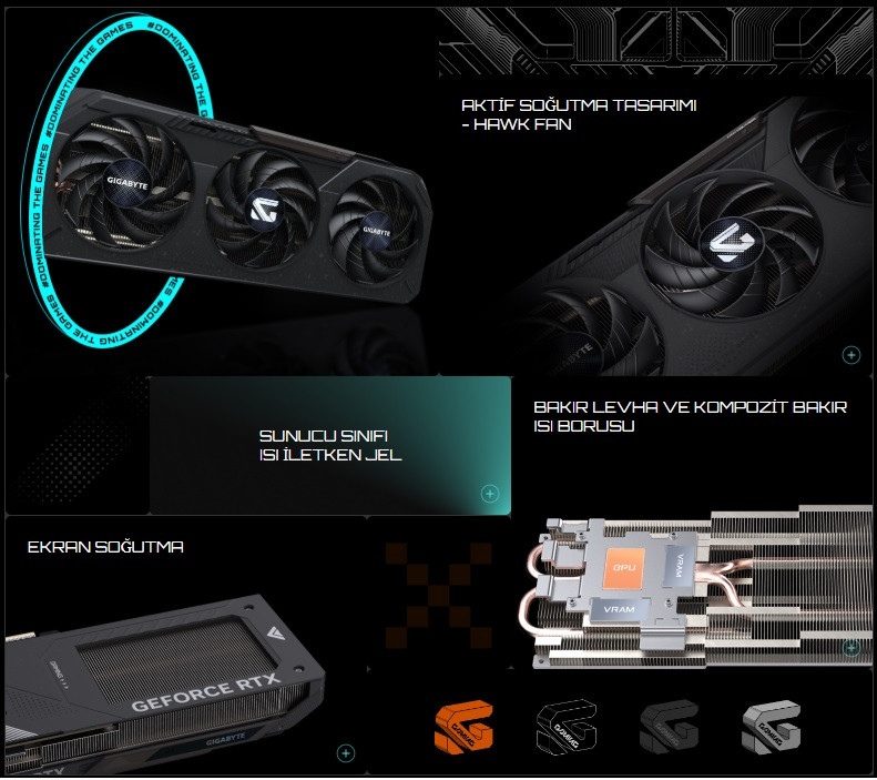 Gigabyte GeForce RTX5050 GAMING OC GV-N5050GAMING OC-8GD GDDR6 8GB 128Bit Gaming Ekran Kartı