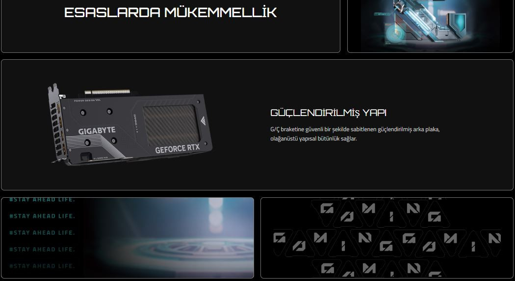 Gigabyte GeForce RTX5050 GAMING OC GV-N5050GAMING OC-8GD GDDR6 8GB 128Bit Gaming Ekran Kartı