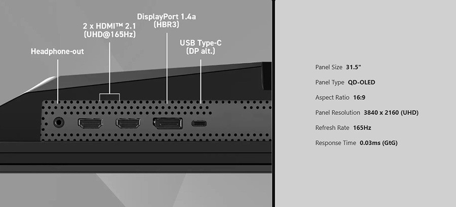 MSI MAG 322UP QD-OLED E16 31.5″ 165Hz 0.03ms 3840x2160 (UHD) 16:9 FLAT QD-OLED  FREESYNC PREMIUM PRO PIVOT Gaming Monitor