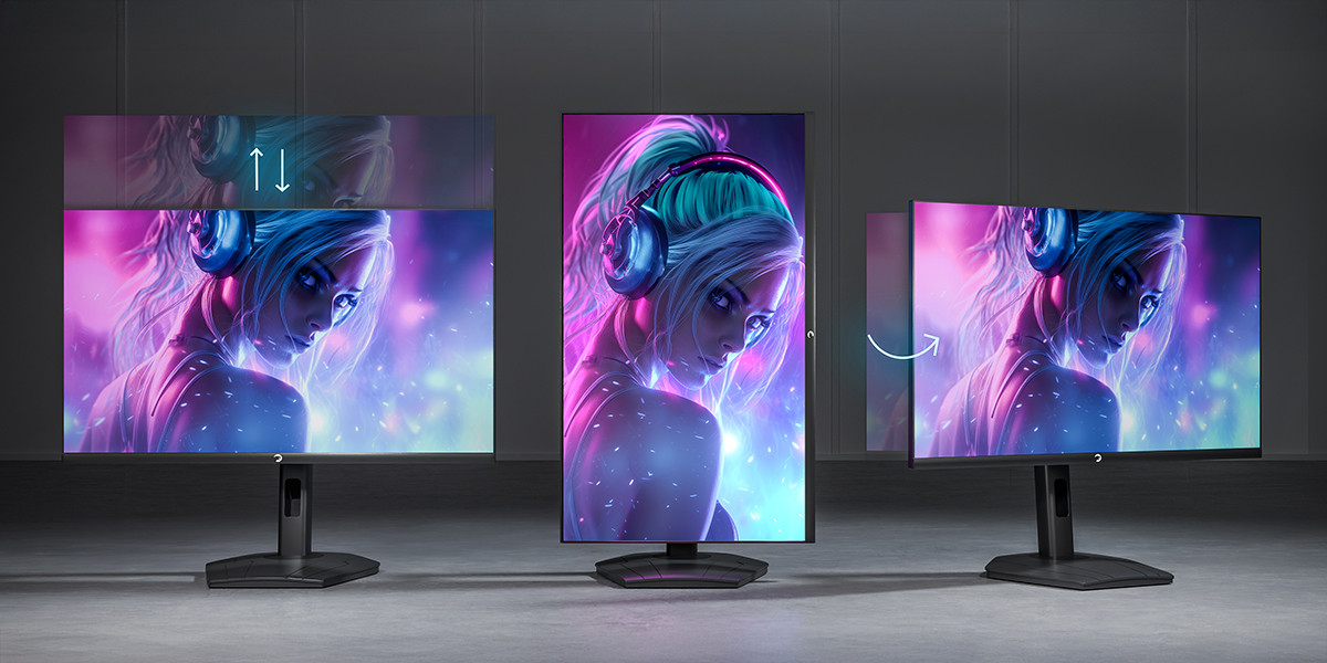 GamePower Lunis L60 27″ 260Hz 0.5Ms Fast IPS FHD RGB Pivot Gaming Monitör (Sıfır Ölü Piksel Garantili)