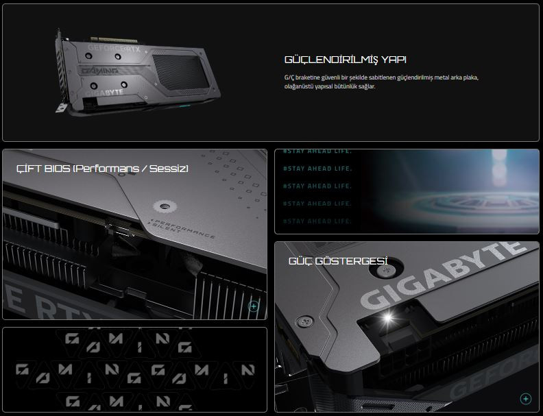 Gigabyte GeForce RTX5060 GAMING OC GV-N5060GAMOC-8GD GDDR7 8GB 128Bit Gaming Ekran Kartı