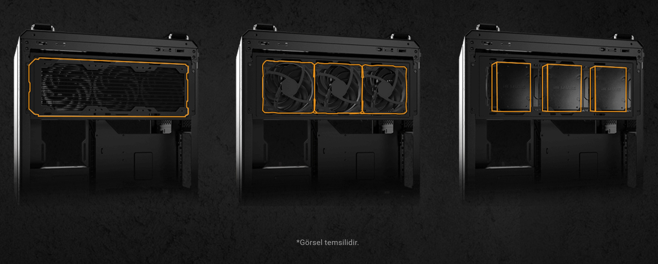 ASUS TUF Gaming GT502 Horizon Temperli Cam USB Type-C Beyaz ATX Mid-Tower Gaming Kasa