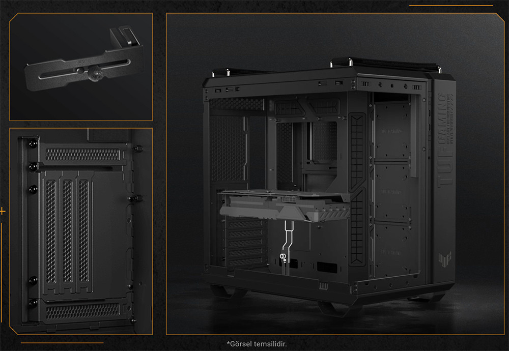 ASUS TUF Gaming GT502 Horizon Temperli Cam USB Type-C Beyaz ATX Mid-Tower Gaming Kasa