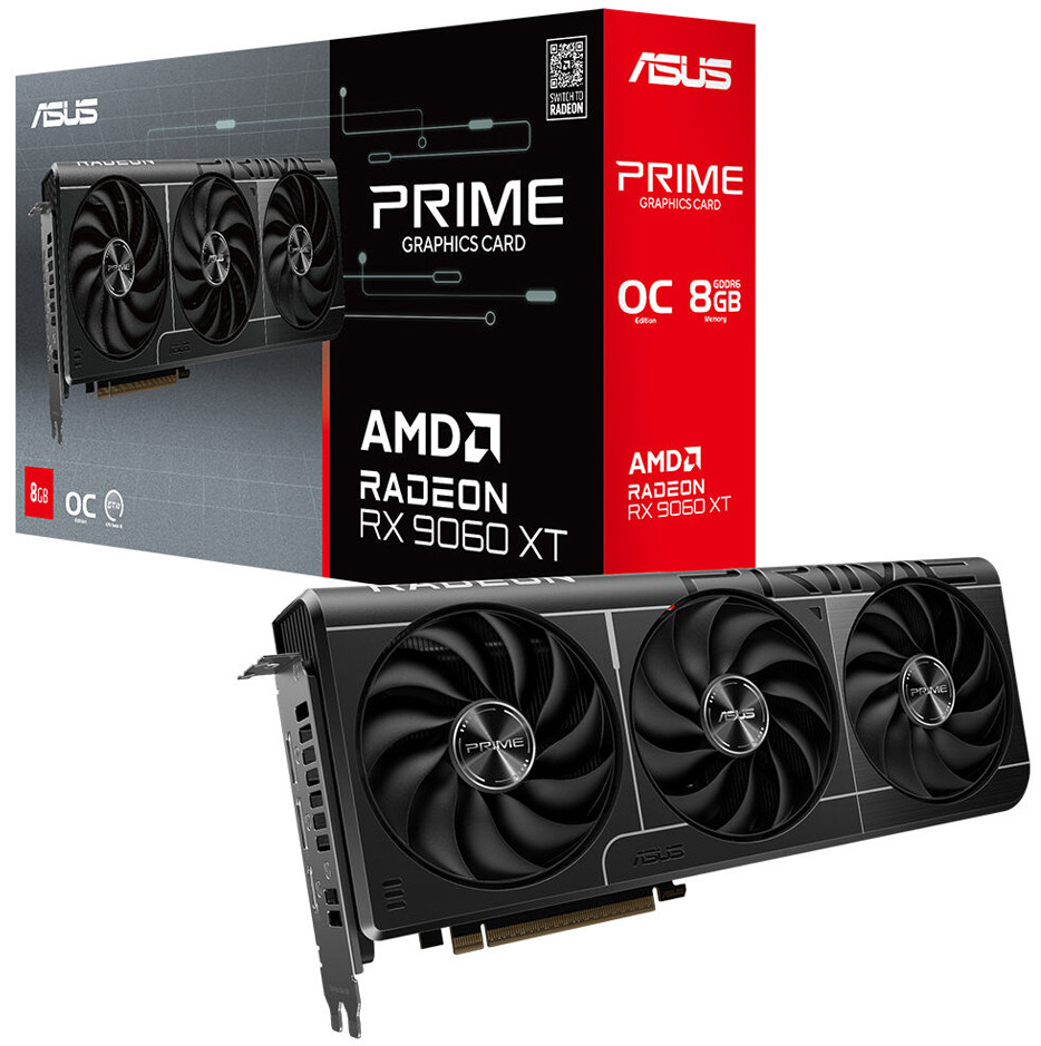 ASUS Prime AMD Radeon RX 9060XT 8GB PRIME-RX9060XT- O8G-GAMING GDDR6 128Bit DX12 Gaming Ekran Kartı