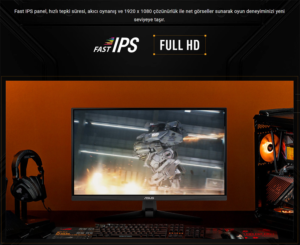 ASUS TUF GAMING VG249Q5A 23.8″ 200Hz 0.3ms Gaming AI ELMB Sync  Full HD Fast IPS Gaming (Oyuncu) Monitör