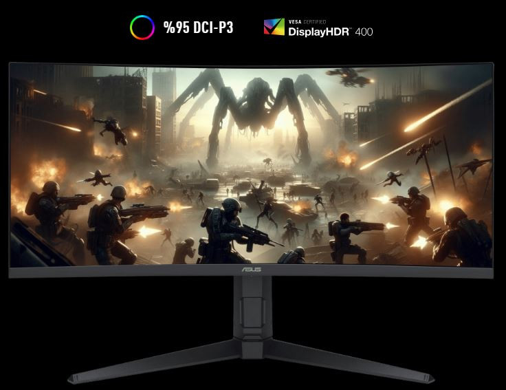 ASUS TUF Gaming VG34WQML5A 34″ 250Hz 0.5Ms UWQHD Adaptive Sync VA Curved Gaming Monitör
