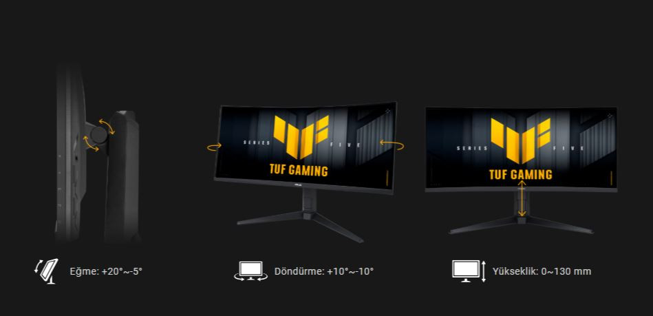 ASUS TUF Gaming VG34WQML5A 34″ 250Hz 0.5Ms UWQHD Adaptive Sync VA Curved Gaming Monitör