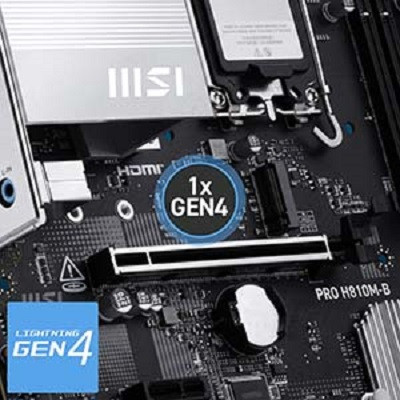 MSI PRO H810M-B Intel H810 Soket 1851 DDR5 6400+(OC)MHz mATX Gaming Anakart