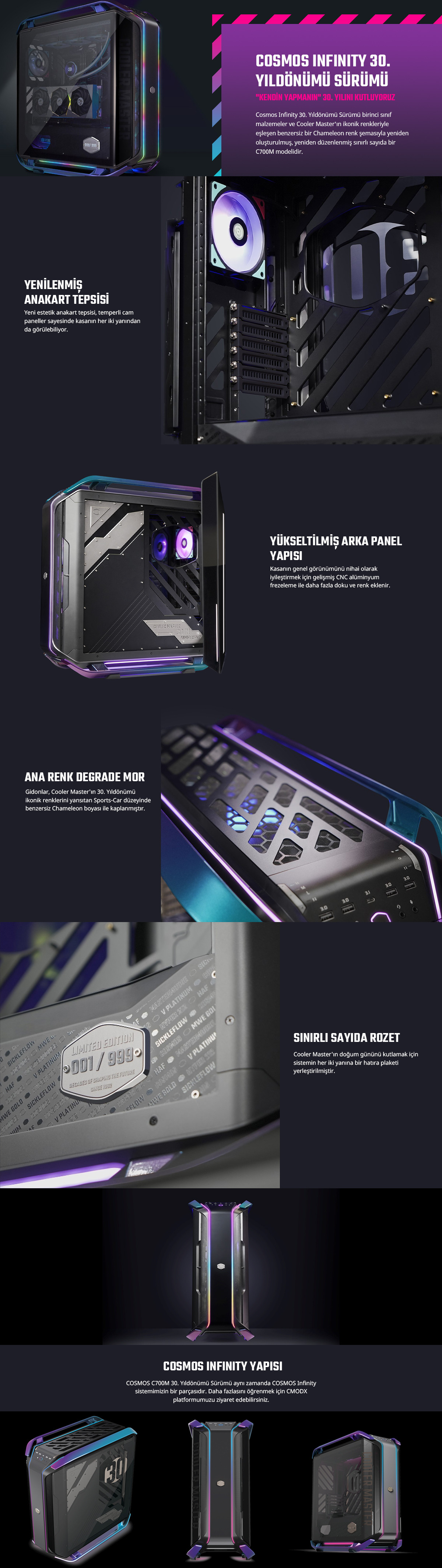 Cooler Master COSMOS INFINITY ARGB E-ATX Full-Tower Gaming (Oyuncu) Kasa