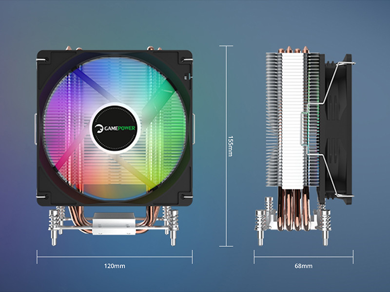 GamePower Glace TC4 ARGB Siyah 1x120mm LGA1851/AM5 İşlemci Hava Soğutucu