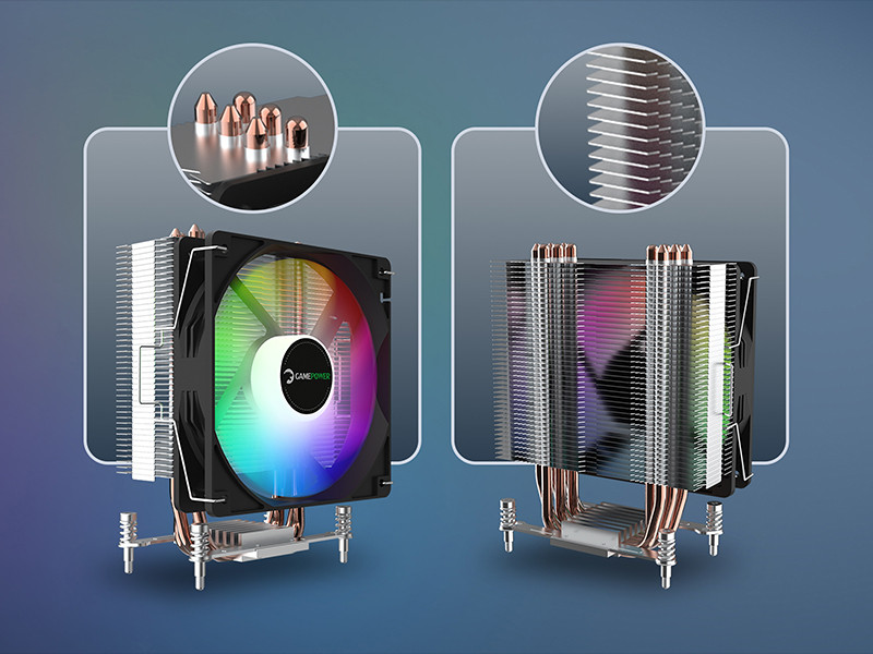 GamePower Glace TC6 ARGB Siyah 1x120mm LGA1851/AM5 İşlemci Hava Soğutucu