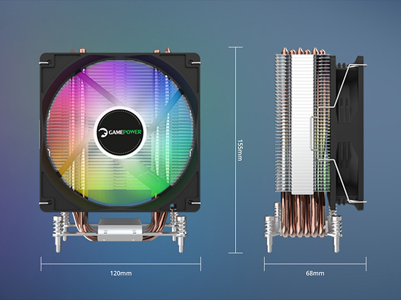 GamePower Glace TC6 ARGB Siyah 1x120mm LGA1851/AM5 İşlemci Hava Soğutucu