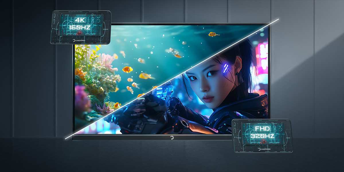 GamePower Kaze Dual 27″ 0.5Ms 4K 160Hz - FHD 320Hz Fast IPS Pivot Dual Mod Gaming Monitör (Sıfır Ölü Piksel Garantili)