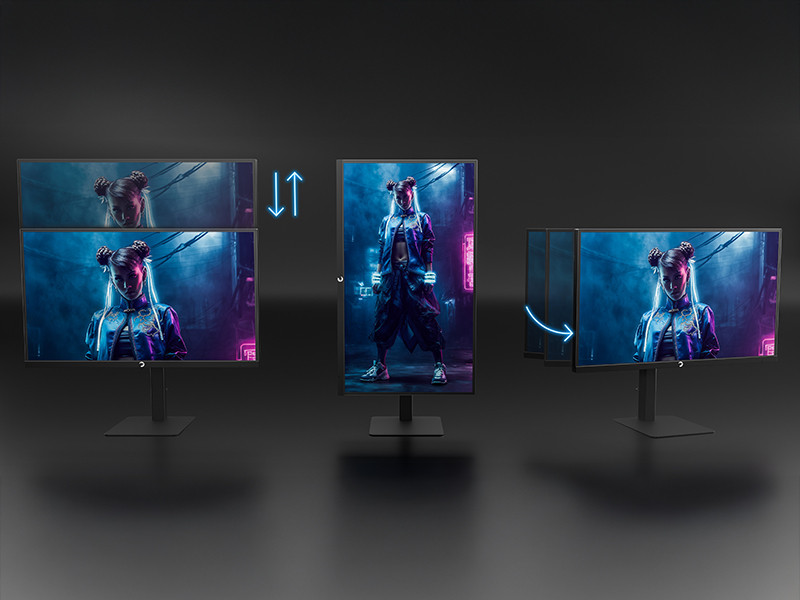 GamePower Kaze Dual 27″ 0.5Ms 4K 160Hz - FHD 320Hz Fast IPS Pivot Dual Mod Gaming Monitör (Sıfır Ölü Piksel Garantili)