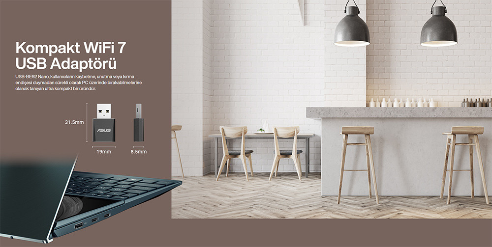 ASUS USB-BE92 Nano Tri-Band USB Adaptörü 