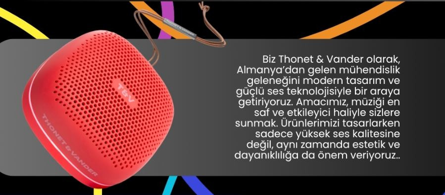 Thonet & Vander Duett 10W TWS Taşınabilir Bluetooth Hoparlör Siyah